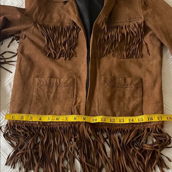 western native Brown Suede Fringe Jacket vintage - Picture 8 of 17